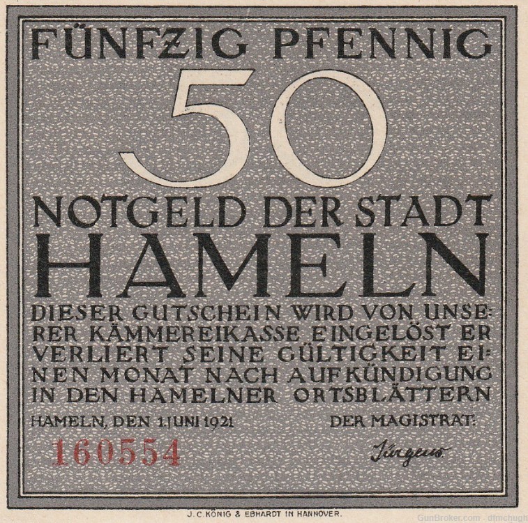Weimar Germany Notgeld Emergency Currency, 50 Pfenning.-img-0