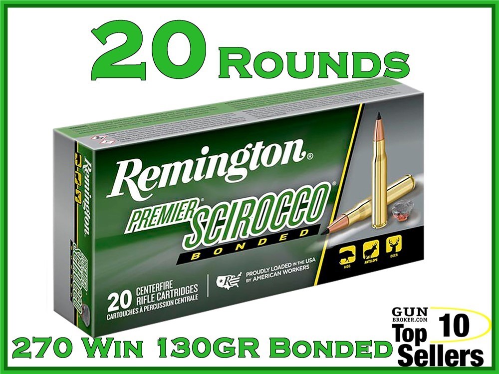 Remington Premier Scirocco Ammo Swift Bonded 270 130 gr 20ct 29322 -img-0