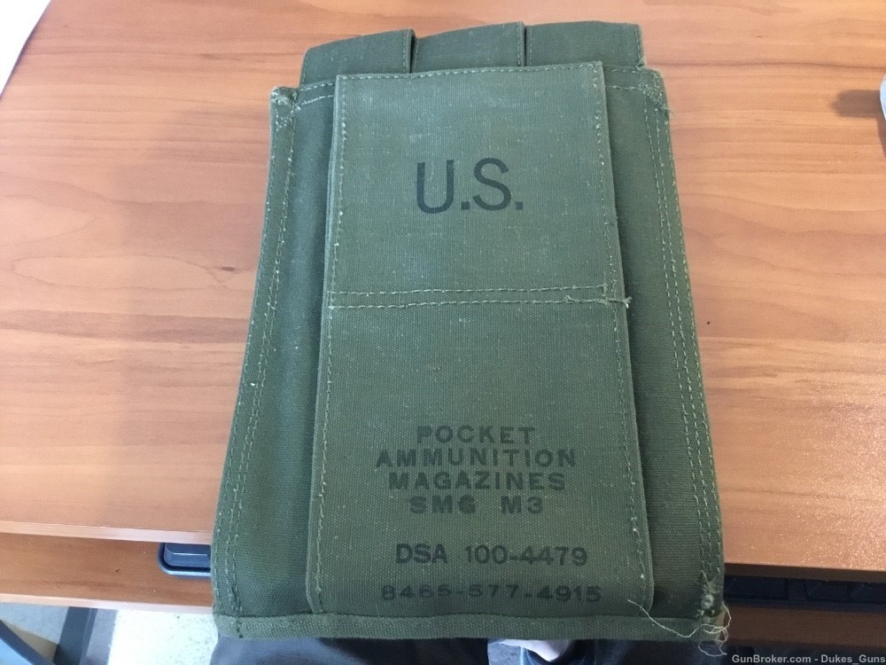 3 original M3 ‘Grease Gun’ 30 round 45ACP mag w/carry pouch (G-1)-img-1