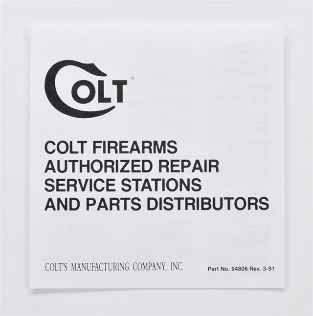 Colt D Frame Manual, Repair Stations List 1991-img-2