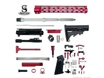 AR15 .223 Wylde 16" SS Rifle Build Kit RED (Unassembled)  FREE SHIPPING