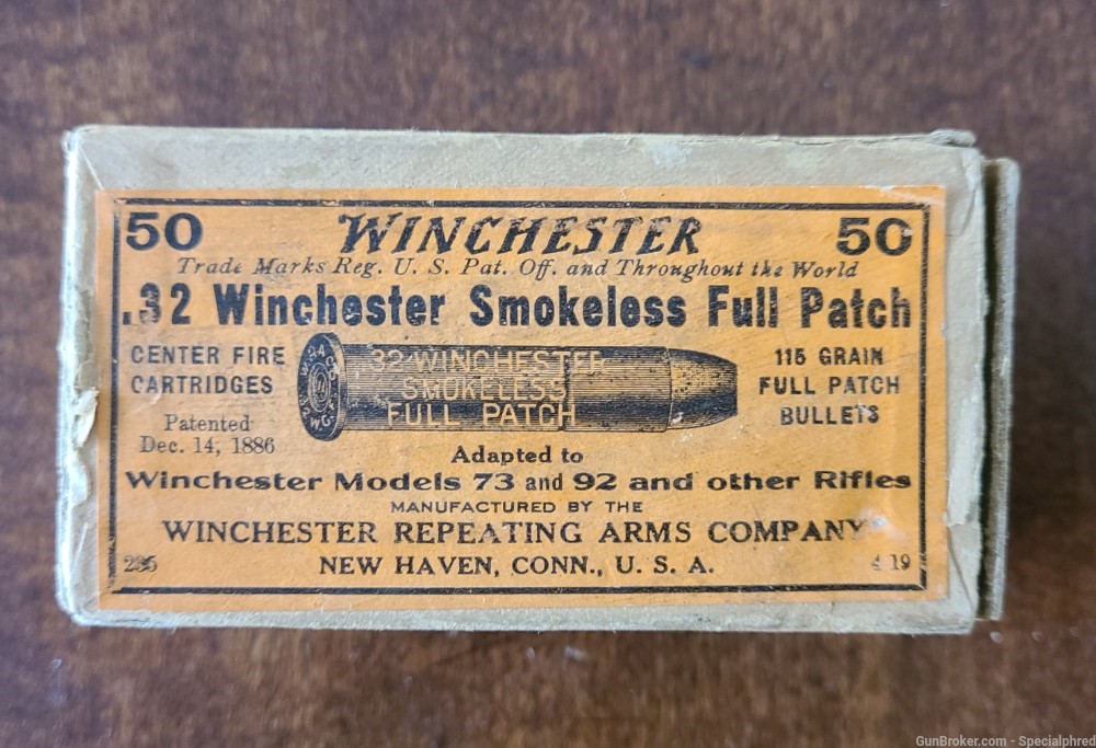 Winchester Repeating Arms .32 Winchester Smokeless Full Patch-img-0