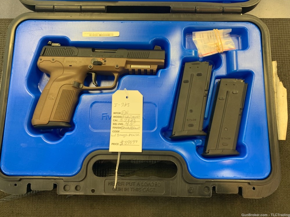 FN Five Seven Semi auto pistol 5.7x28mm with case and 3 mags USED -img-0