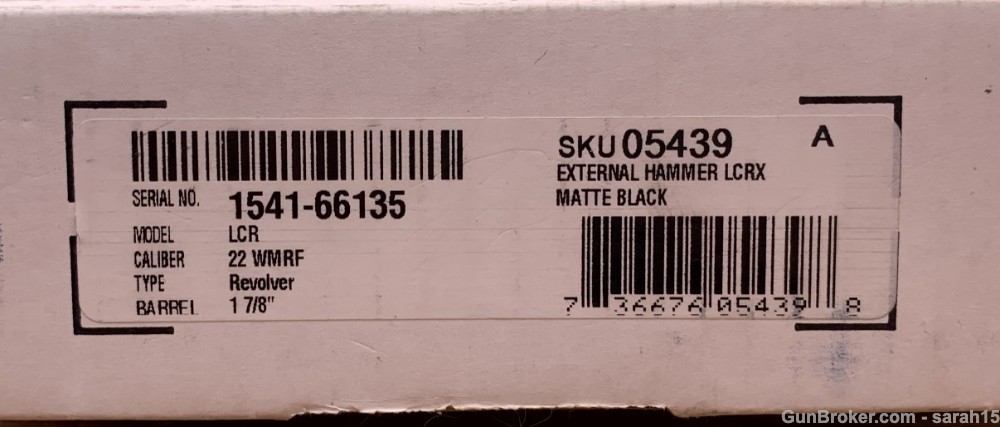 RUGER 1 7/8" BLACK .22 MAGNUM LCR REVOLVER ORIGINAL BOX SCARCE 22 MAG-img-3