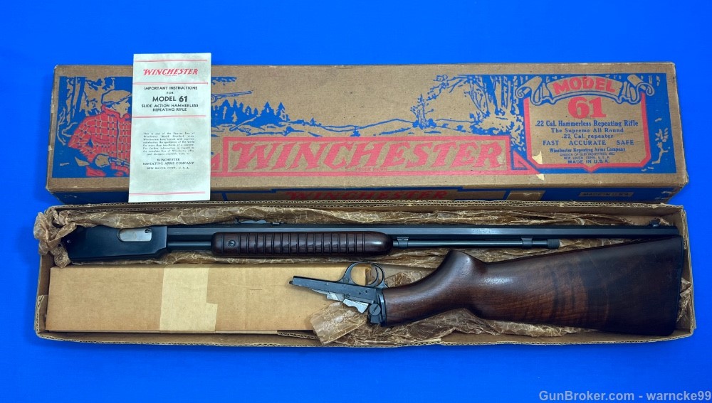 New Old Stock C&R 1947 Winchester Model 61 Slide Action 22 w/ Original Box!-img-1