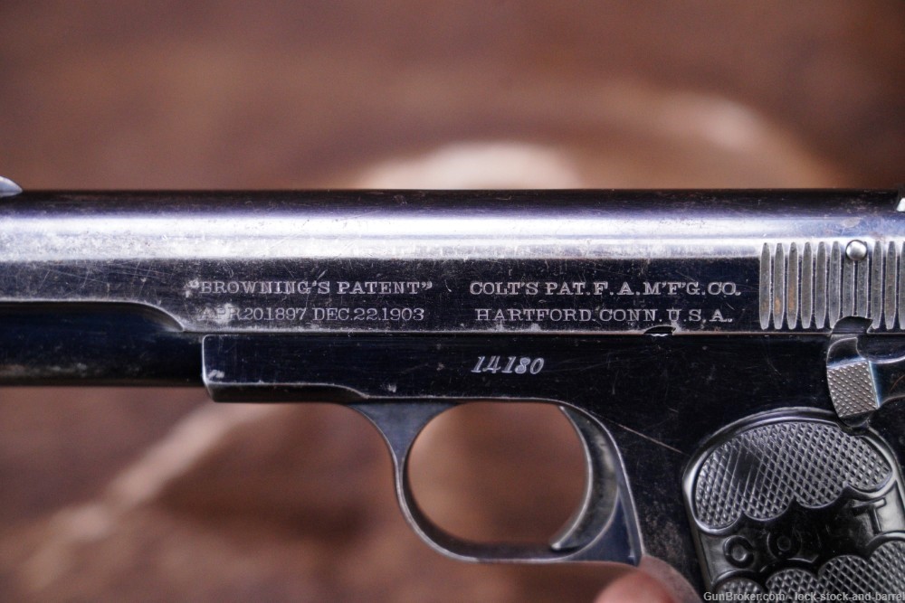 Colt 1903 Pocket Hammerless Type I .32 ACP Semi-Automatic Pistol, 1904 C&R-img-12