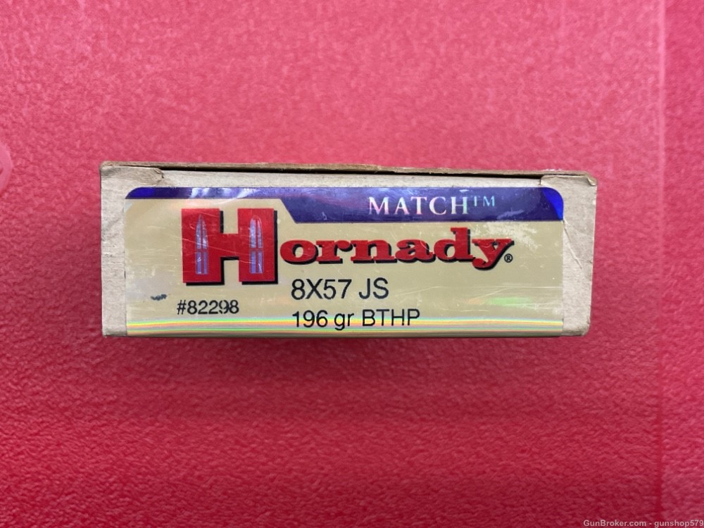 Hornady 8x57 8MM 7.92 Mauser Match SMK Hollow Point Boatail 196 Grain 82298-img-1