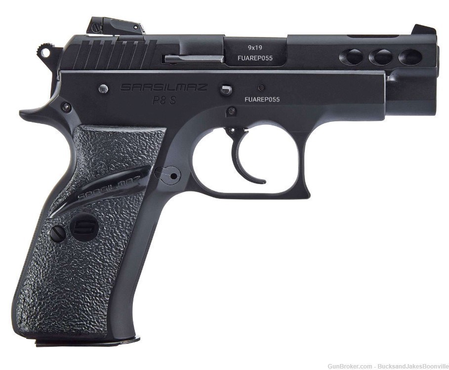 Sar P8S Compact 9mm 3.80" 17+1 Black Steel Black Polymer Grip-img-0