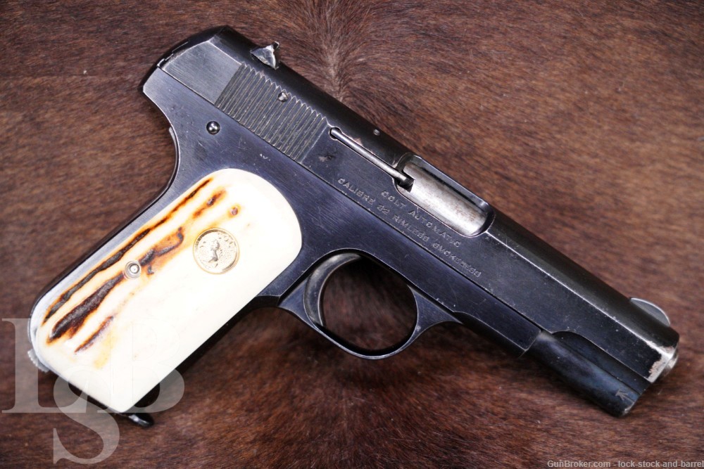 Colt Model 1903 Pocket Hammerless .32 ACP Semi Automatic Pistol, 1919 C&R-img-0