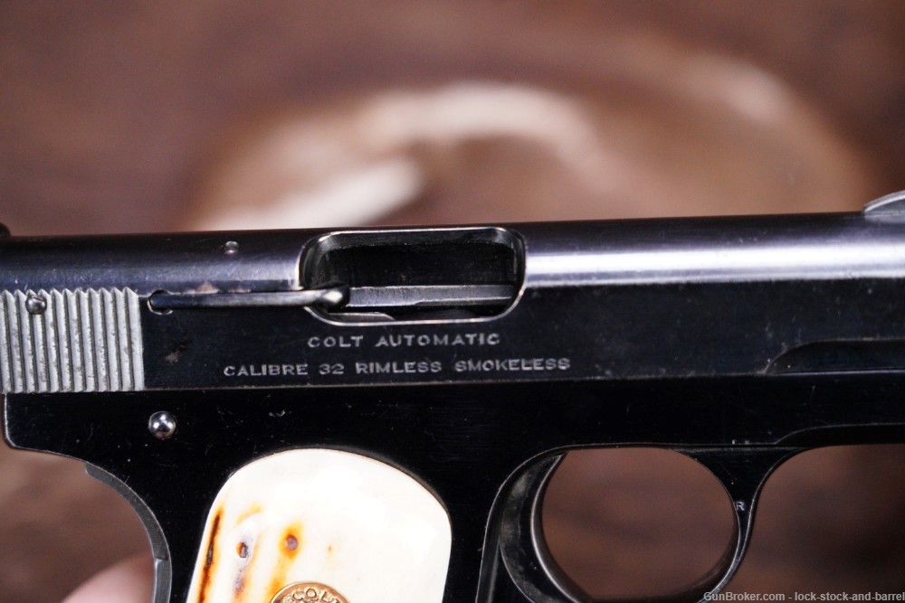 Colt Model 1903 Pocket Hammerless .32 ACP Semi Automatic Pistol, 1919 C&R-img-13