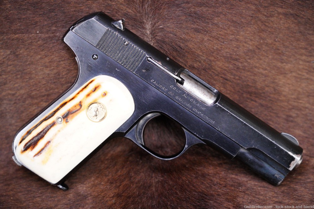 Colt Model 1903 Pocket Hammerless .32 ACP Semi Automatic Pistol, 1919 C&R-img-2