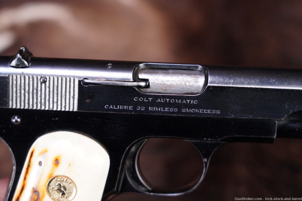 Colt Model 1903 Pocket Hammerless .32 ACP Semi Automatic Pistol, 1919 C&R-img-10