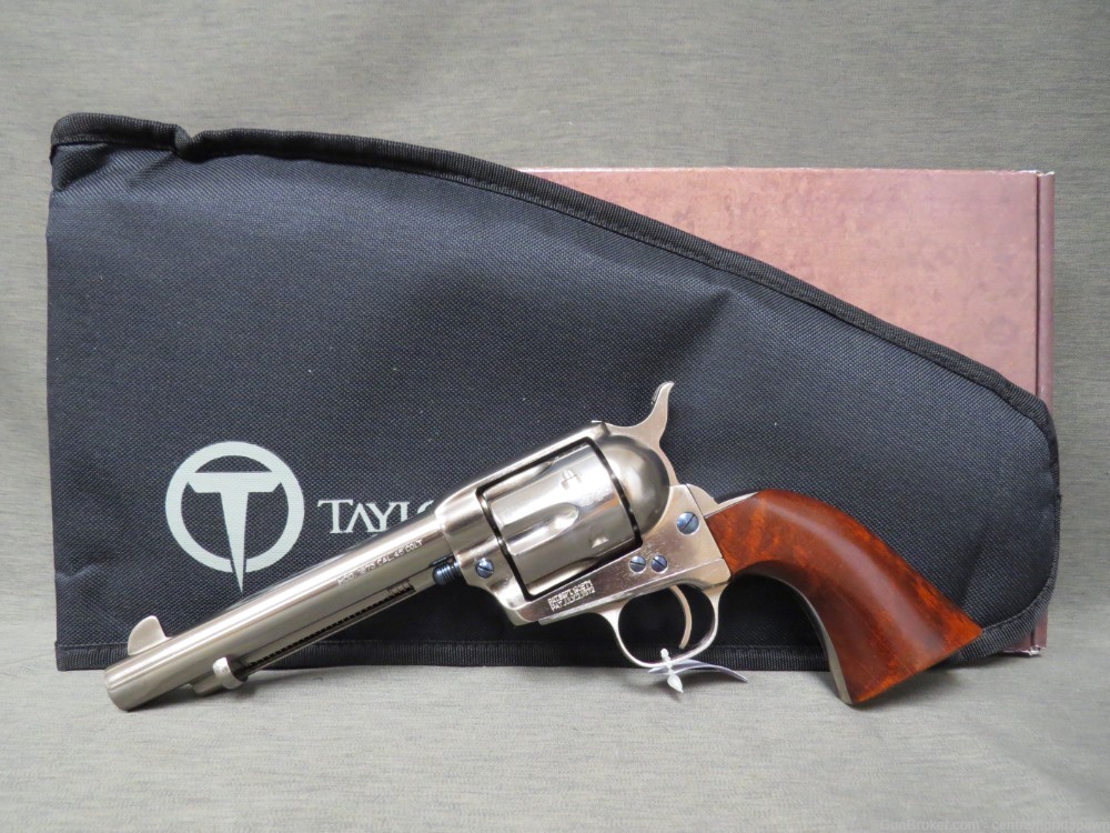Taylor's & Co 1873 Cattleman Nickel .45 LC Revolver 45 5.5" Taylors 555122-img-0