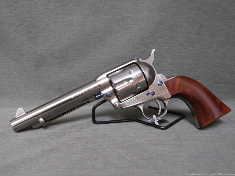 Taylor's & Co 1873 Cattleman Nickel .45 LC Revolver 45 5.5" Taylors 555122-img-1