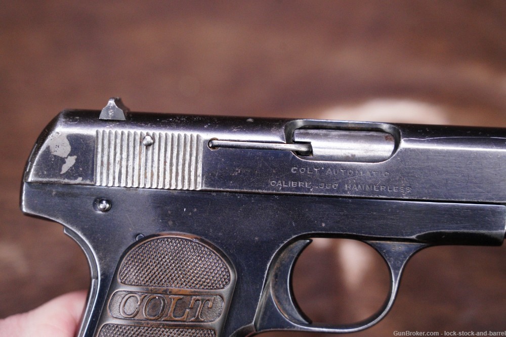 Colt Model 1908 Pocket Hammerless .380 ACP Semi-Automatic Pistol, 1921 C&R-img-8