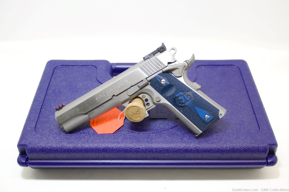 NEW Colt Series 70 Gold Cup Lite .45 ACP Stainless Blue Grips - NO CC FEES!-img-0