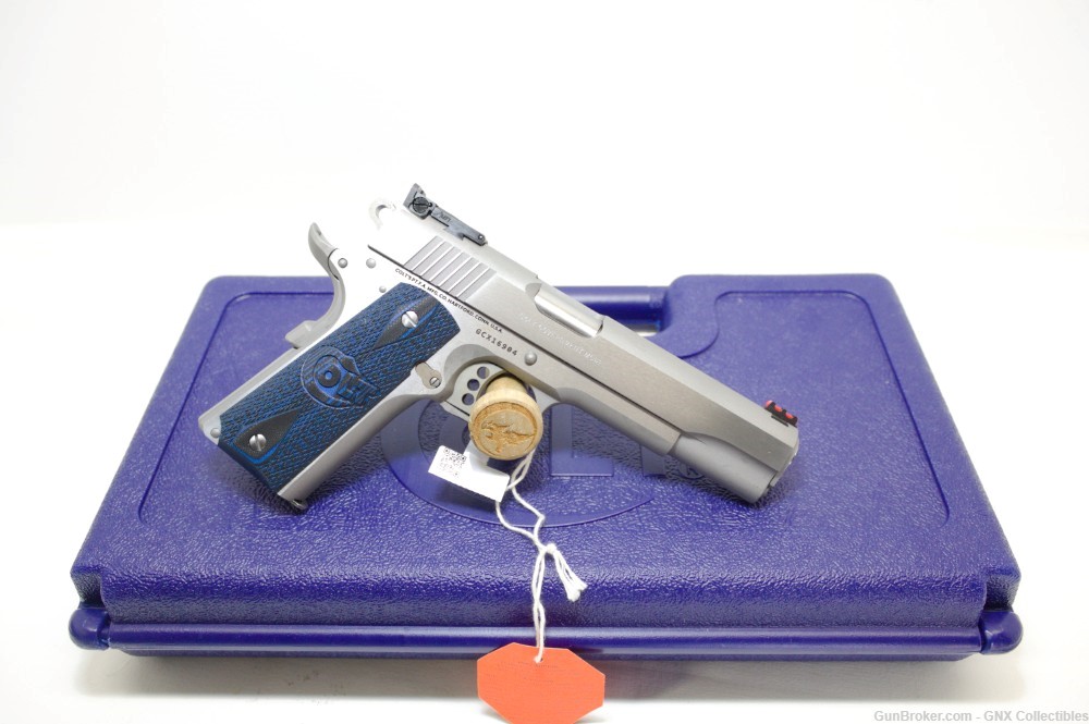 NEW Colt Series 70 Gold Cup Lite .45 ACP Stainless Blue Grips - NO CC FEES!-img-1