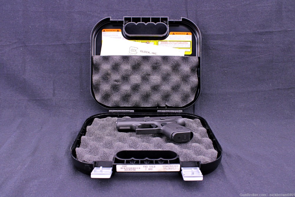 GLOCK 42 380 ACP 3.25" BBL FACTORY BOX SAFE ACTION TRIGGER G42 POCKET GUN -img-1