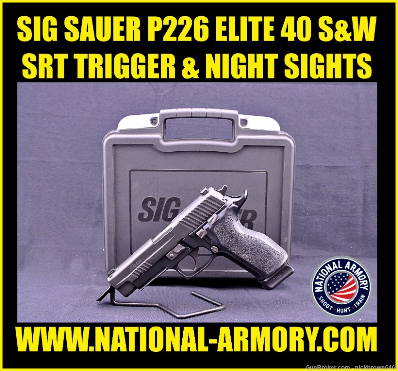 SIG SAUER P226 ELITE 40 S&W 4.25" BBL 3 MAGS, BOX, SRT TRIGGER NIGHT SIGHTS-img-0