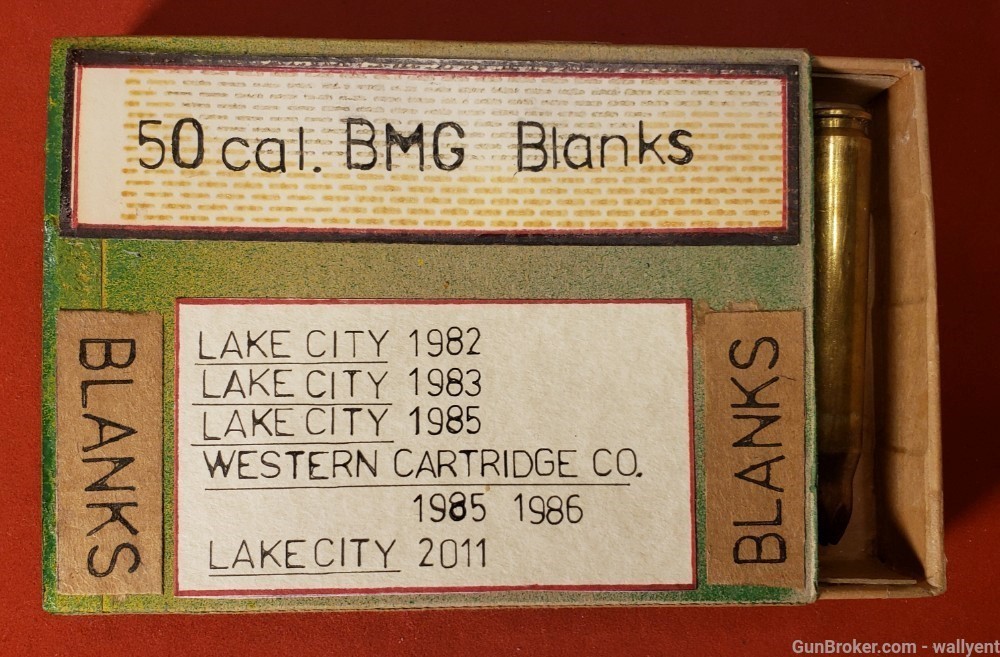 50 Cal BMG Blanks Collection 6 Pcs Lake City Western Cartridge 1982 2011-img-0