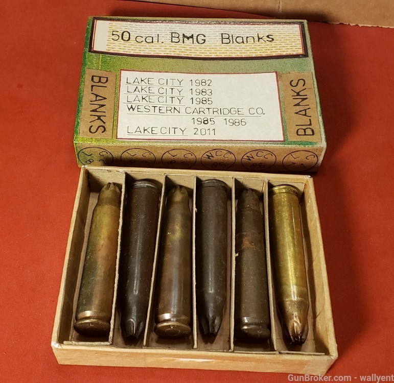 50 Cal BMG Blanks Collection 6 Pcs Lake City Western Cartridge 1982 2011-img-1