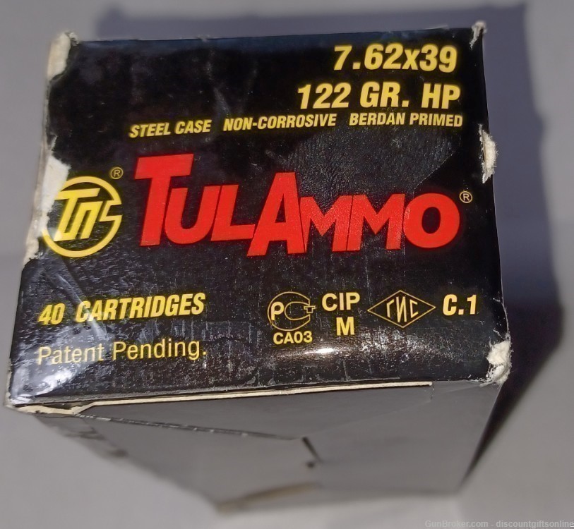 Tula 7.62x39mm 122 gr HP HOLLOW POINT 120 rounds HUNTING AMMO-img-1