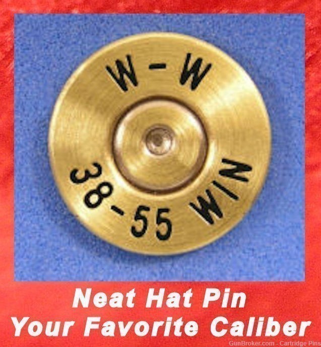 Winchester W-W 38-55 WIN  Cartridge Hat Pin  Tie Tac  Ammo Bullet-img-0