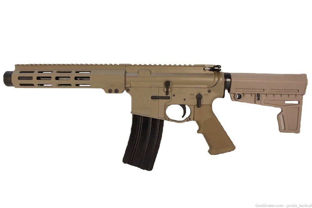 PRO2A TACTICAL PATRIOT 7.5 inch AR-15 450 BUSHMASTER PISTOL W/CAN - FDE-img-1
