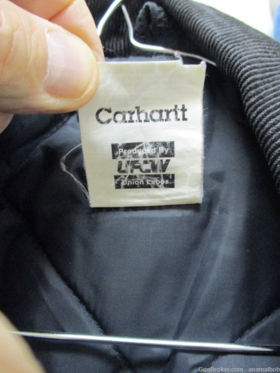 USED CARHARTT CO3 CANVAS COAT MADE IN USA QUILTED LINER 46 REGULAR BLACK-img-7
