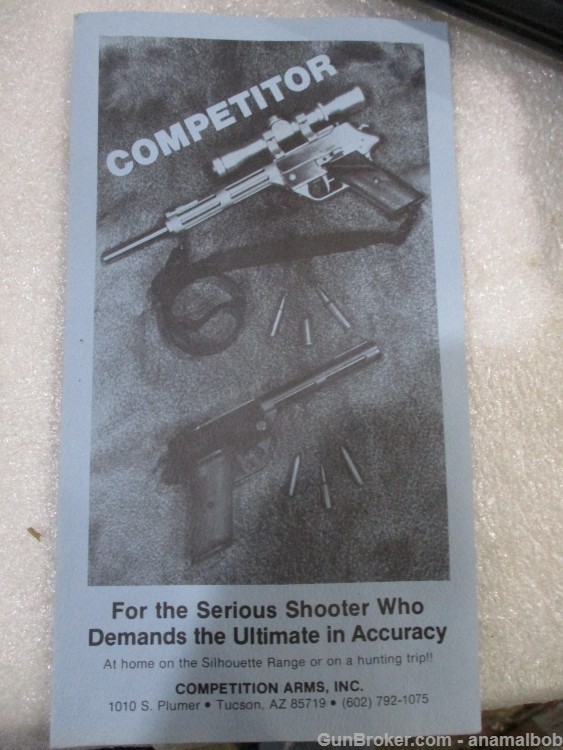 COMPETITION ARMS COMPETITOR 357 MAXIMUM SINGLE SHOT PISTOL W/EXTRA BARREL -img-20