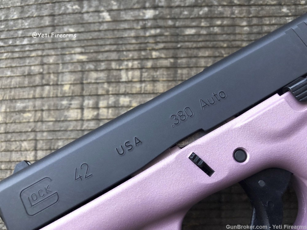 Glock 42 .380 ACP Champagne Pink Cerakote No CC Fee 2 Mags-img-4
