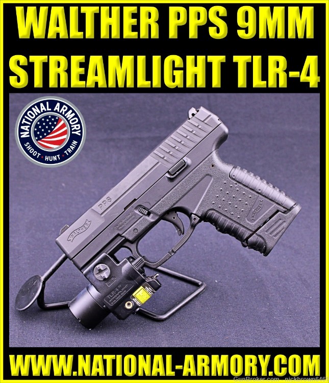 WALTHER PPS 9MM 3.2" BBL SINGLE STACK W/ FREE STREAMLIGHT TLR-4 LIGHT LASER-img-0