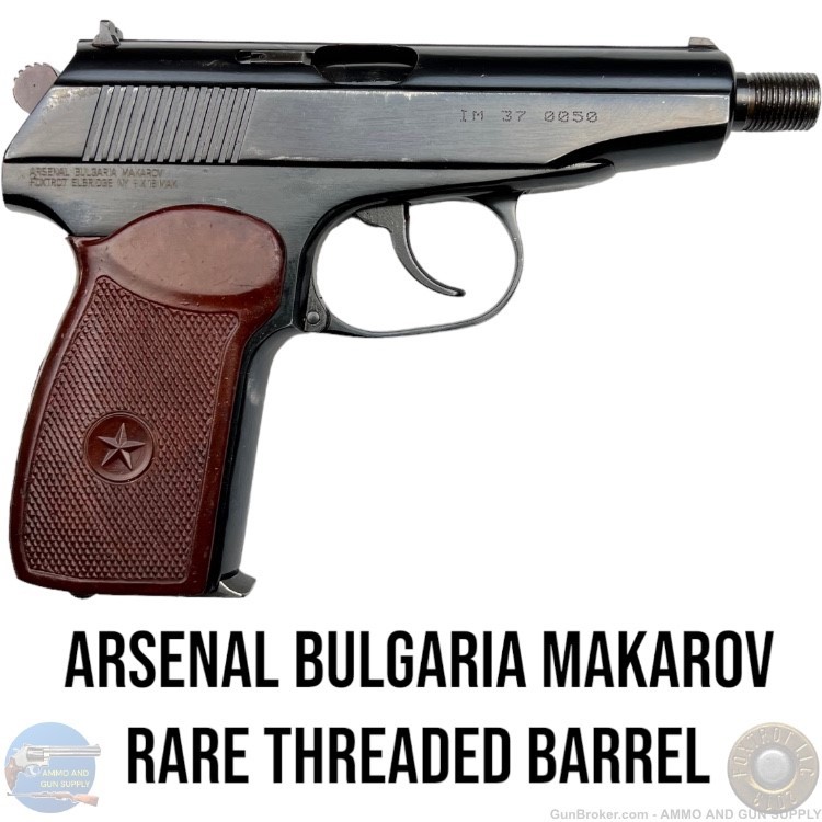 RARE ARSENAL BULGARIA MAKAROV 9X18 - THREADED 1/2"-24  4.5" BARREL -img-0