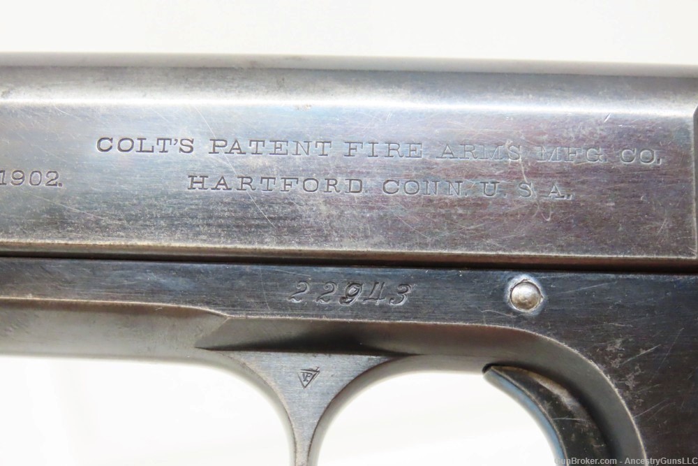 1908 mfr ARCHIVE LETTERED COLT Model 1903 POCKET HAMMER .38 Auto PISTOL C&R-img-6