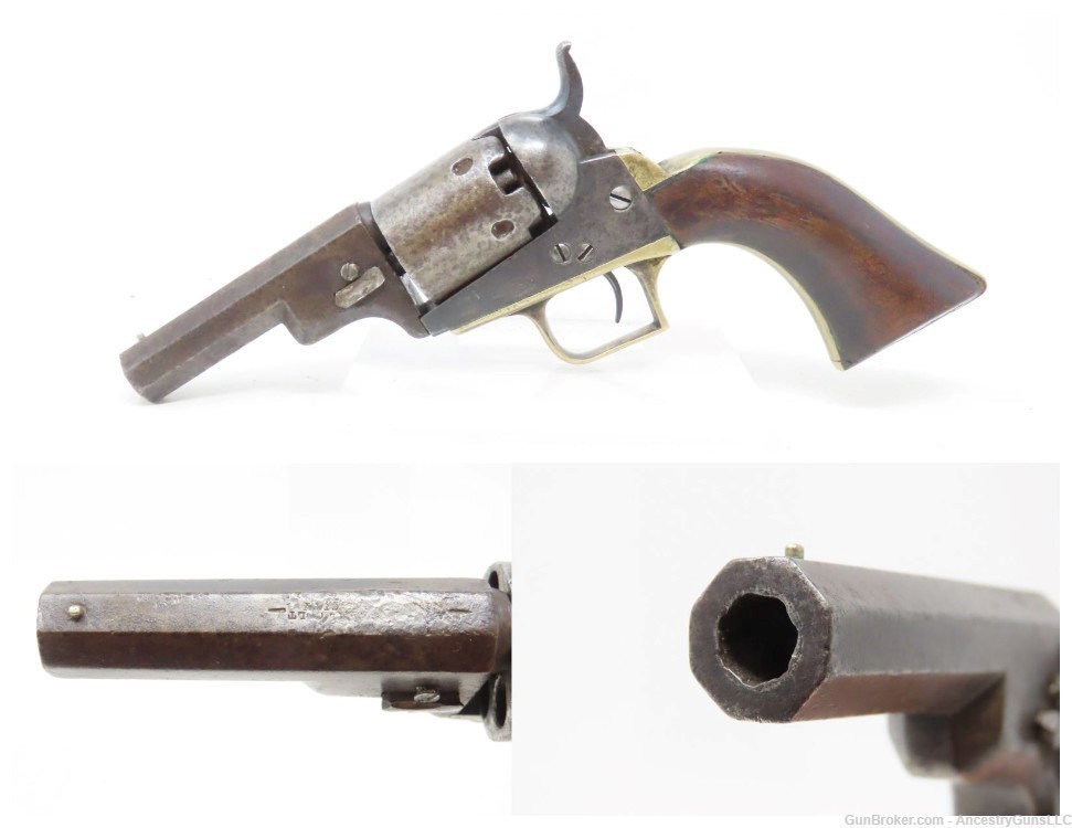 Antique COLT Model 1848 BABY DRAGOON .31 Caliber Percussion POCKET Revolver-img-0