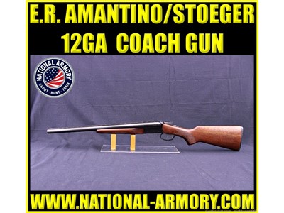 E.R. AMANTINO 12 GA COACH GUN SXS 20" STOEGER IMPORT DUAL TRIGGER