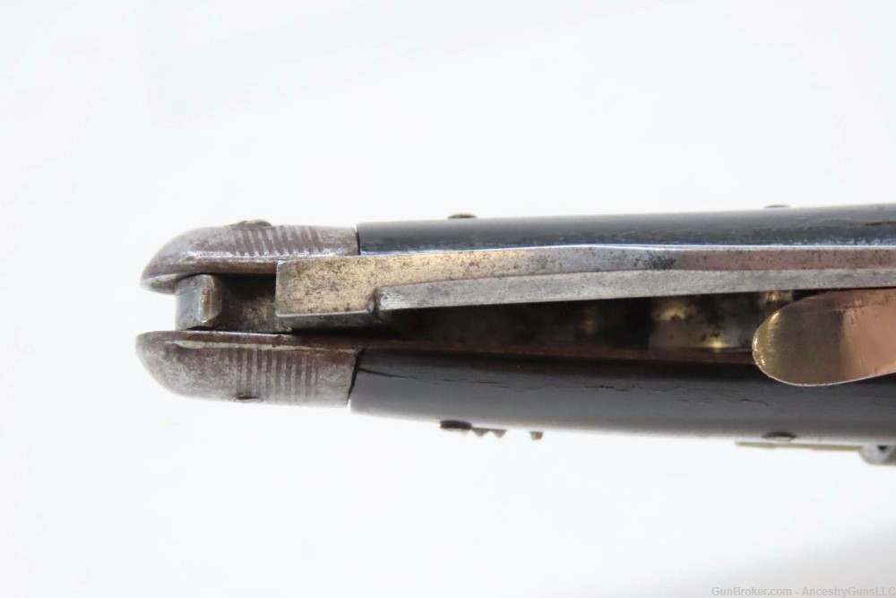 SCARCE Antique BELGIAN PINFIRE Double Action Folding Trigger KNIFE Pistol  -img-12