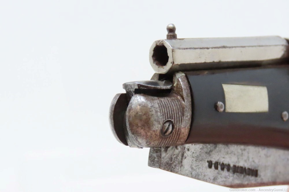 SCARCE Antique BELGIAN PINFIRE Double Action Folding Trigger KNIFE Pistol  -img-9