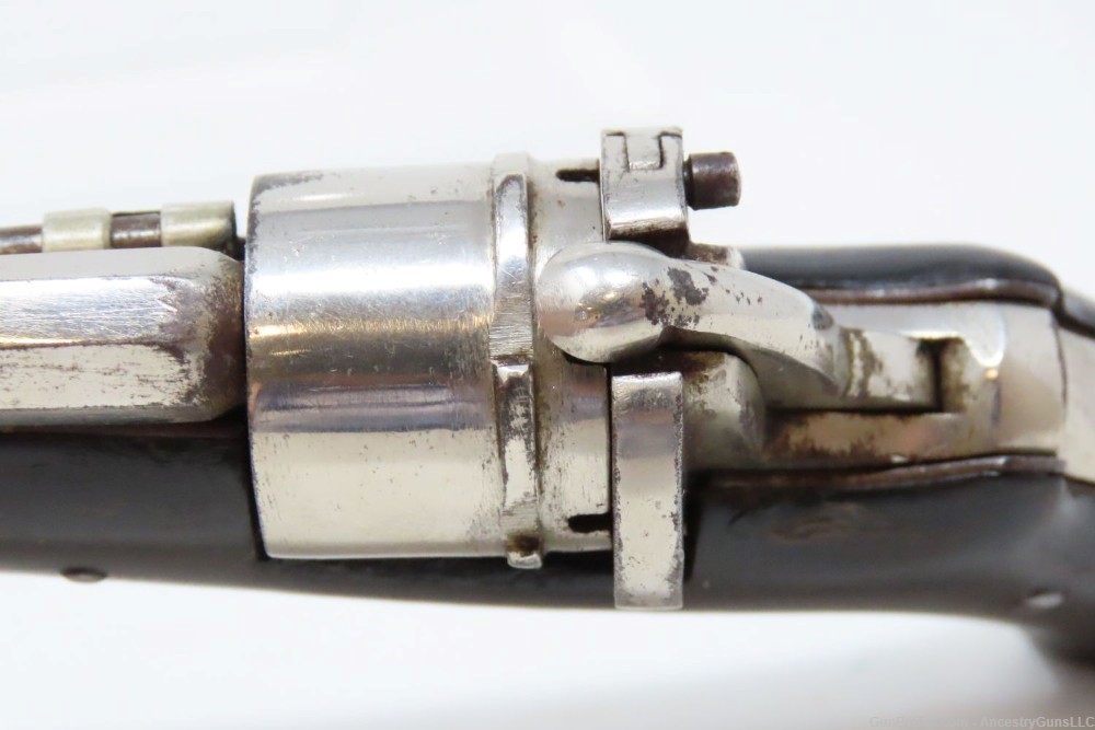 SCARCE Antique BELGIAN PINFIRE Double Action Folding Trigger KNIFE Pistol  -img-7