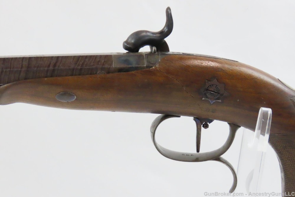 CASED Pair of ENGRAVED, DAMASCUS Belgian DUELING or TARGET Pistols Liege Pr-img-19