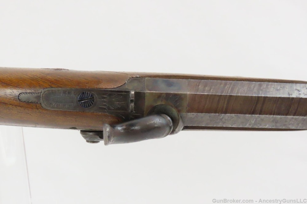 CASED Pair of ENGRAVED, DAMASCUS Belgian DUELING or TARGET Pistols Liege Pr-img-14