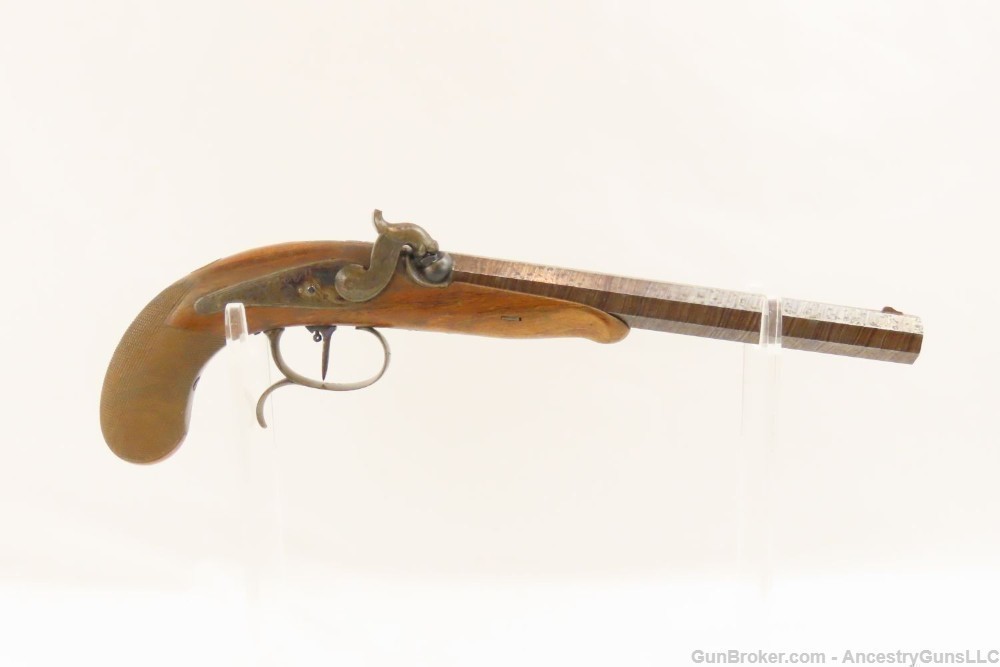 CASED Pair of ENGRAVED, DAMASCUS Belgian DUELING or TARGET Pistols Liege Pr-img-21