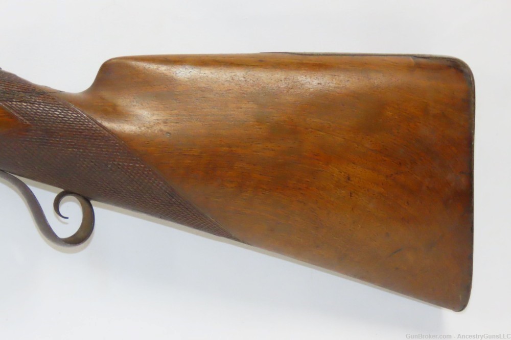 ENGRAVED Smith Marked ENGLISH Antique LARGE BORE Half Stock PERC. Shotgun  -img-13