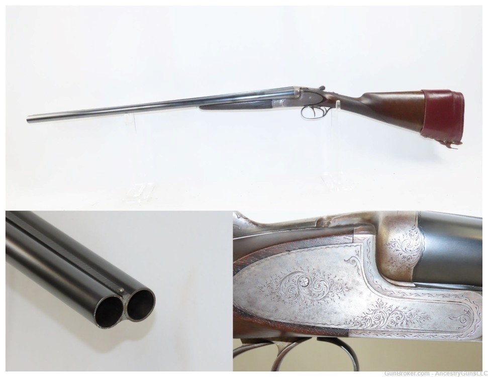 Engraved AUGUSTE FRANCOTTE Double Barrel 12 Gauge Hammerless Shotgun C&R   -img-0