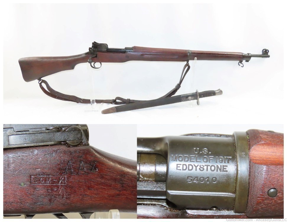 WORLD WAR I Era U.S. EDDYSTONE Model 1917 Bolt Action C&R MILITARY Rifle   -img-0