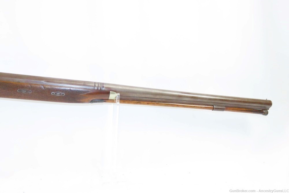 English Engraved ROBINSON & SON Antique 7 Gauge Shotgun Fowler PERCUSSION -img-4