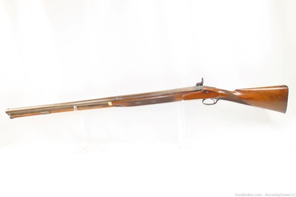 English Engraved ROBINSON & SON Antique 7 Gauge Shotgun Fowler PERCUSSION -img-13
