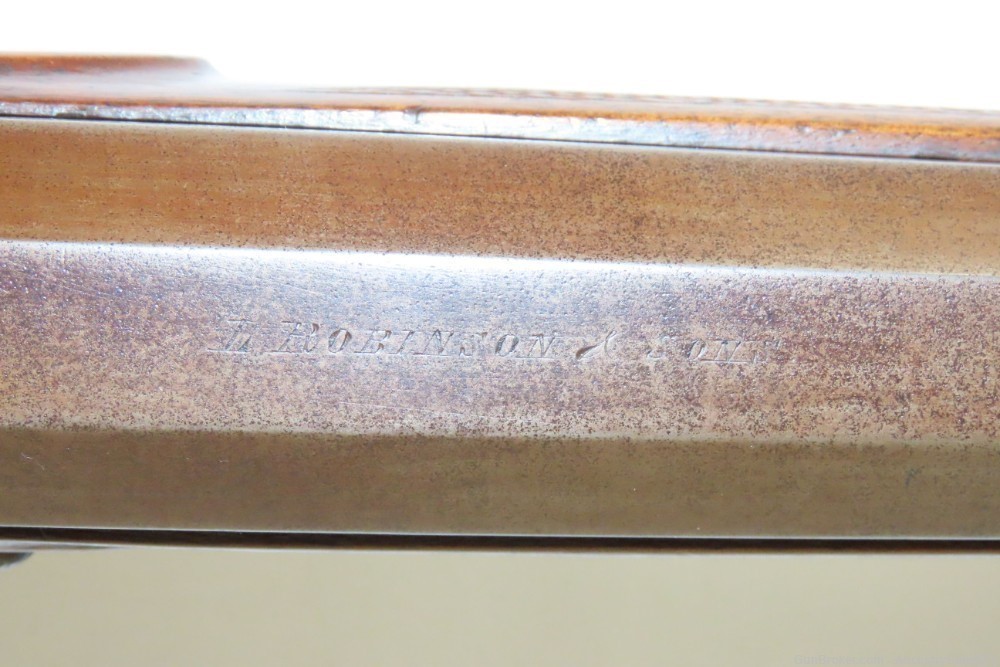 English Engraved ROBINSON & SON Antique 7 Gauge Shotgun Fowler PERCUSSION -img-9