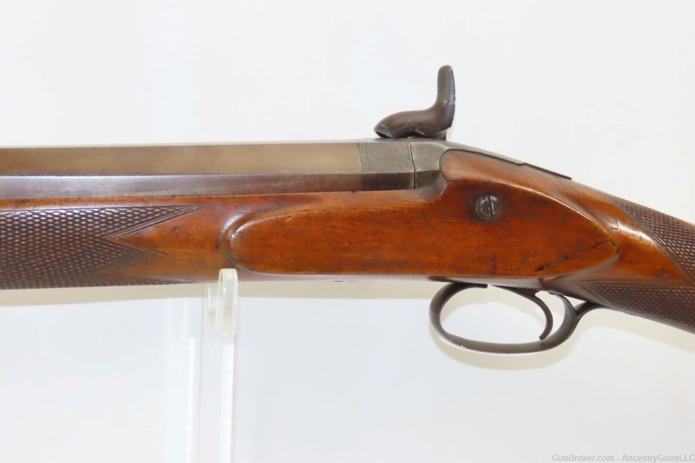 English Engraved ROBINSON & SON Antique 7 Gauge Shotgun Fowler PERCUSSION -img-15