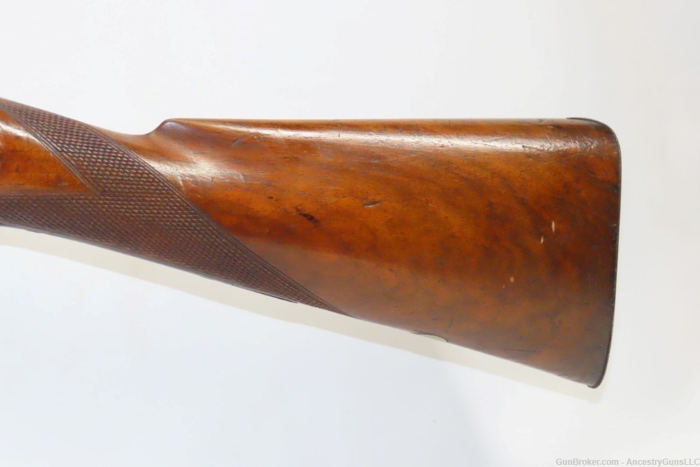English Engraved ROBINSON & SON Antique 7 Gauge Shotgun Fowler PERCUSSION -img-14